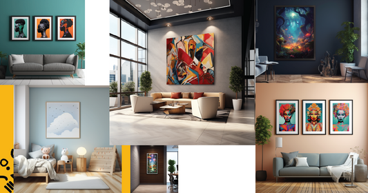 Photo Collage of Beautiful Walls Decorated with Wallduka Art Pieces by Wallduka Online Art Store in Nairobi